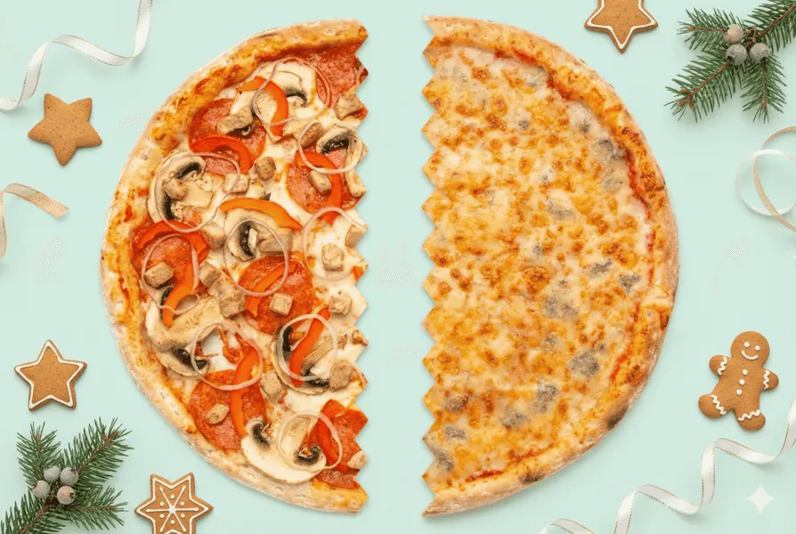 Пицца 40 см из половинок